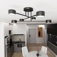 Deckenleuchte Schwarz Metall akzentuiert GX53 B:60 cm