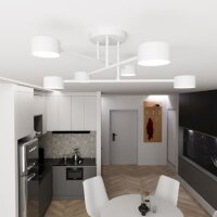 Plafonnier Blanc Métal accentué L:60 cm GX53