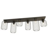 Plafonnier en m&eacute;tal noir L:115 cm R&eacute;tro E27...