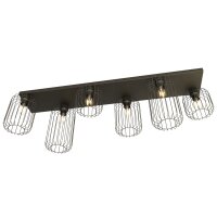 Plafonnier en métal noir L:115 cm Rétro E27...