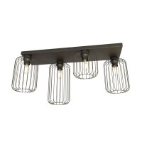 Métal Plafonnier noir L:70 cm Rétro E27 4...