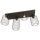 Métal Plafonnier noir L:70 cm Rétro E27 4 flammes
