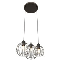 Lampe &agrave; suspendre m&eacute;tallique E27 3 flammes...