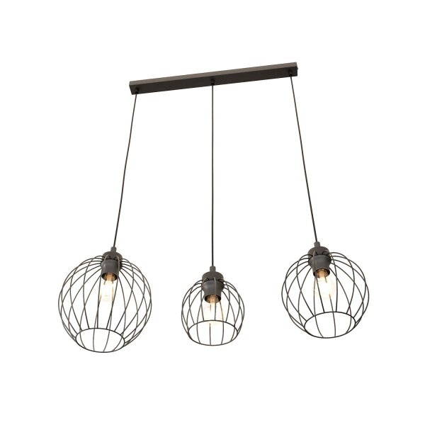 Lange Pendelleuchte Draht E27 L:77 cm Metall Schwarz