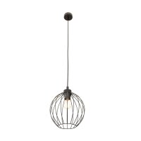 Lampe à suspendre ronde noire métal E27...