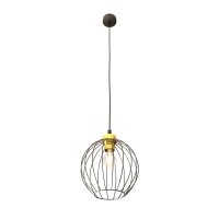 Pendelleuchte Schwarz Gold Metall E27 Ø24 cm rund...