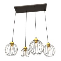 Lampe à suspension allongée Noir Or L:83 cm...