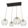 Lampe à suspension allongée Noir Or L:83 cm E27 élégant