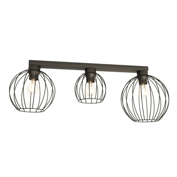 Deckenleuchte Schwarz Draht L:60 cm lang Metall Retro