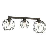 Plafonnier Noir Fil L:60 cm long Métal Rétro