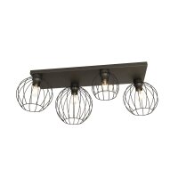 Deckenlampe Retro Schwarz Draht E27 3-flmg 70 cm lang