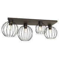 Deckenlampe Retro Schwarz Draht E27 3-flmg 70 cm lang