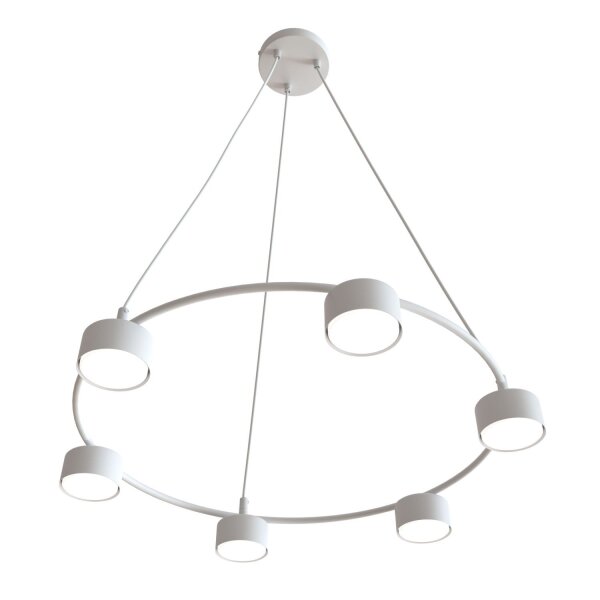 Weiße Hängelampe Metall akzentuiert L:64 cm GX53 6-flmg