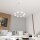Suspension Blanc Métal accentué L:64 cm 8-flamme