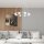 Suspension Blanc Métal accentué L:64 cm 8-flamme