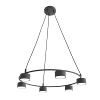 Pendelleuchte Schwarz Metall akzentuiert L:64 cm GX53