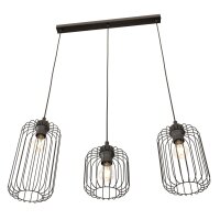 Dekorative Hängelampe Metall Schwarz E27 L:40 cm lang