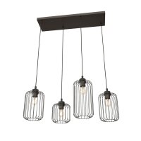 Dekorative Hängelampe Schwarz Metall 70 cm 4-flammig