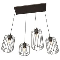 Dekorative Hängelampe Schwarz Metall 70 cm 4-flammig