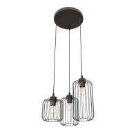 Suspension d&eacute;corative m&eacute;tal noir E27 L:30 cm