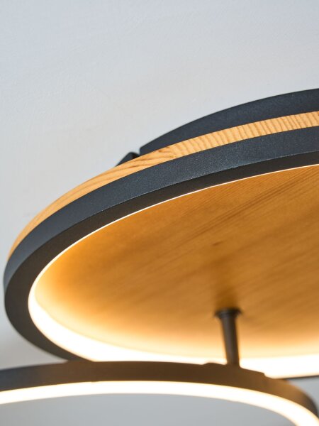 Plafonnier LED Nature Noir Blanc L:87,4 cm 3000 W