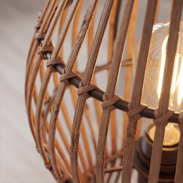 Petit lampadaire Bambou Marron 111 cm E27 Scandinave