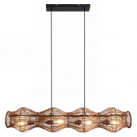 Hängelampe Bambus Metall Schwarz E27 107 cm 4-flammig