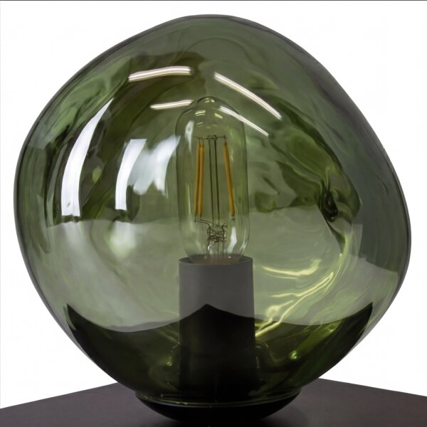 Tischlampe Glas Grün Schwarz E14 17,5 cm verspiegelt