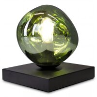 Tischlampe Glas Grün Schwarz E14 17,5 cm verspiegelt
