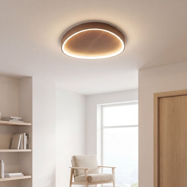 LED Deckenlampe Holz Alu dimmbar 60 W 3000/4000/6500K