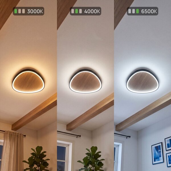 LED Deckenlampe Holz Alu dimmbar 60 W 3000/4000/6500K