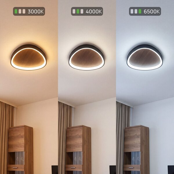 LED Deckenleuchte Holz Alu dimmbar 58 W 3000/4000/6500K
