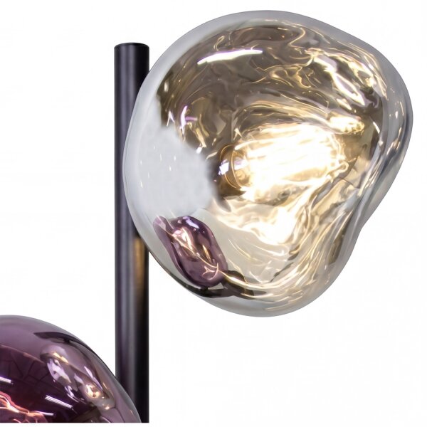 Tischlampe Glas Weiß Lila verspiegelt E14 2-flmg 40 cm