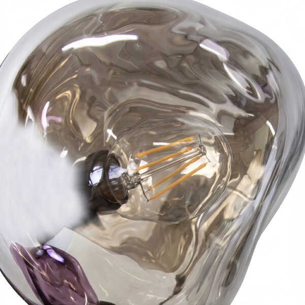 Tischlampe Glas Weiß Lila verspiegelt E14 2-flmg 40 cm