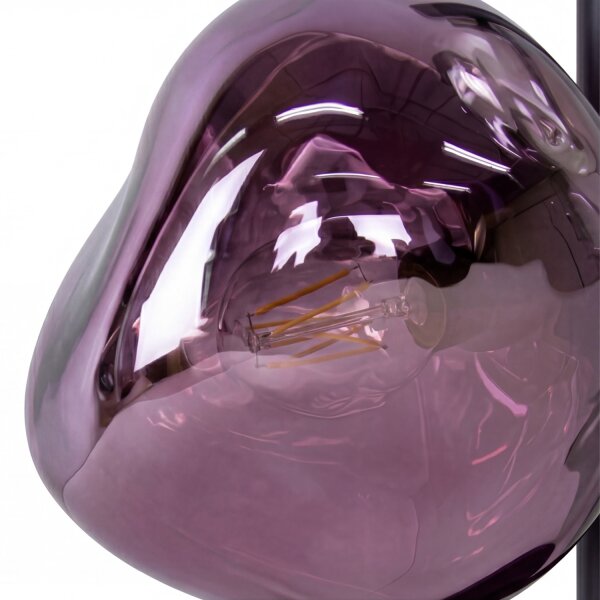 Tischlampe Glas Weiß Lila verspiegelt E14 2-flmg 40 cm