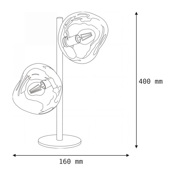 Tischlampe Glas Weiß Lila verspiegelt E14 2-flmg 40 cm