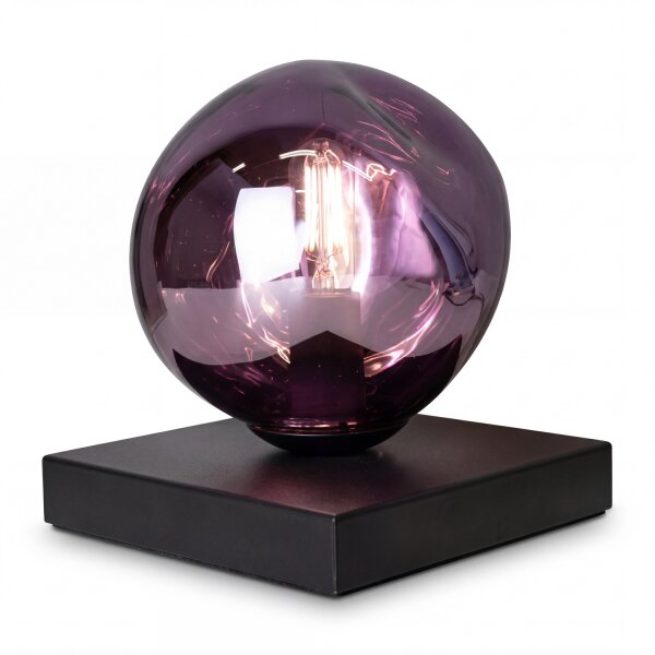 Tischleuchte Lila Glas verspiegelt E14 17,5 cm Metall