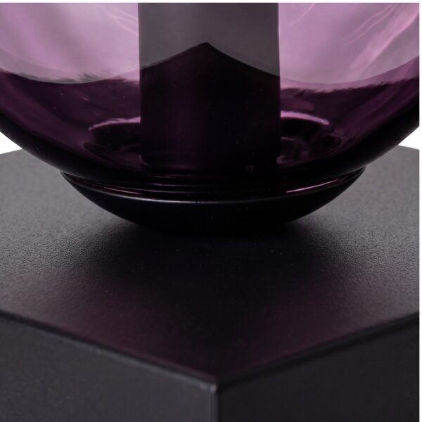Tischleuchte Lila Glas verspiegelt E14 17,5 cm Metall