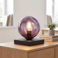 Petite lampe de table E14 Noir Violet 17,5 cm...