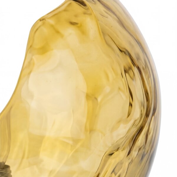 Tischleuchte Gelb Glas verspiegelt E14 17,5 cm Metall