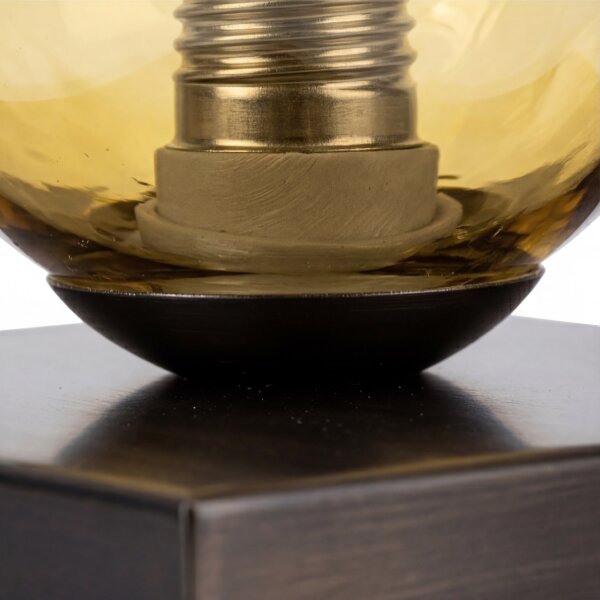 Tischleuchte Gelb Glas verspiegelt E14 17,5 cm Metall