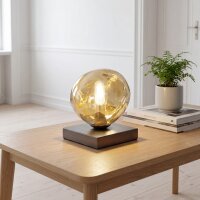Tischleuchte Gelb Glas verspiegelt E14 17,5 cm Metall