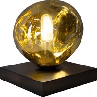 Tischleuchte Gelb Glas verspiegelt E14 17,5 cm Metall