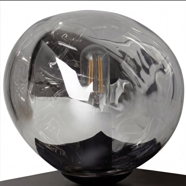 Tischlampe Glas Silber Schwarz E14 17,5 cm verspiegelt
