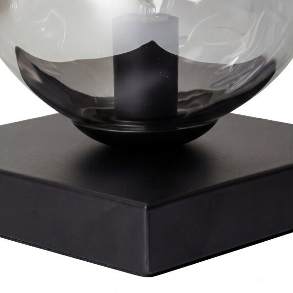 Tischlampe Glas Silber Schwarz E14 17,5 cm verspiegelt