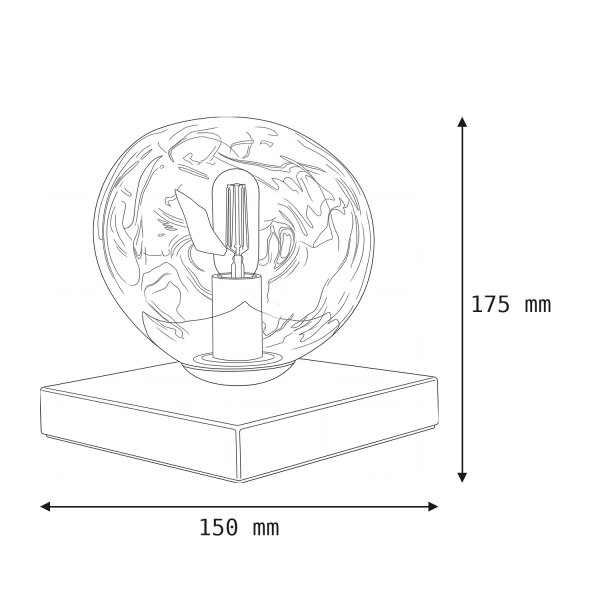 Tischlampe Glas Silber Schwarz E14 17,5 cm verspiegelt