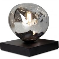 Petite lampe de table E14 noire argentée 17,5 cm...