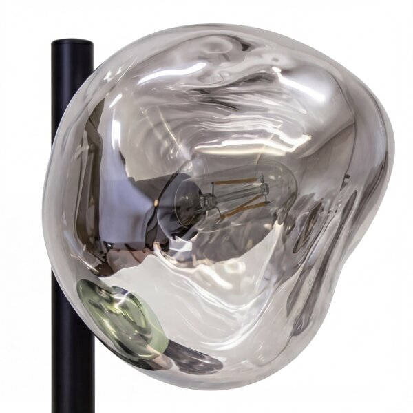 Tischlampe Glas Weiß Grün verspiegelt E14 40cm Metall