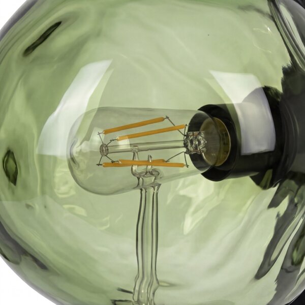 Tischlampe Glas Weiß Grün verspiegelt E14 40cm Metall