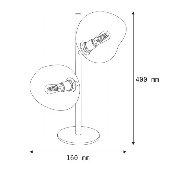 Tischlampe Glas Weiß Grün verspiegelt E14 40cm Metall